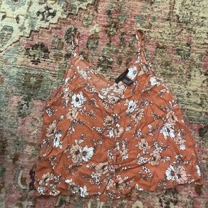Forever 21 orange floral tank top